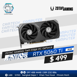 ZOTAC GAMING GeForce RTX 5060 Ti 8GB Twin Edge OC ZOTAC GAMING GeForce RTX 5060 Ti 8GB Twin Edge OC