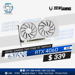 ZOTAC Gaming Twin Edge OC RTX 4060 8G GDDR6 ZOTAC Gaming Twin Edge OC RTX 4060 8G GDDR6